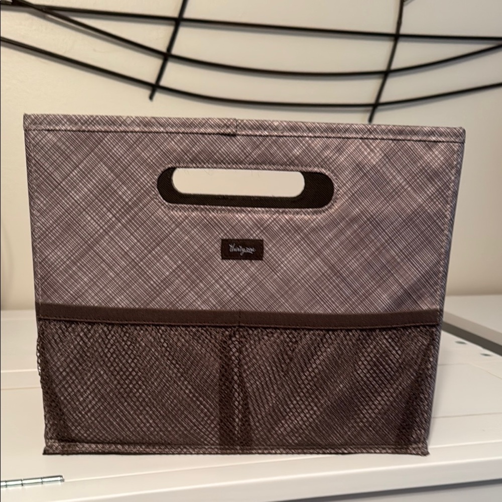 Thirty-One Brown Plaid Storage Tote